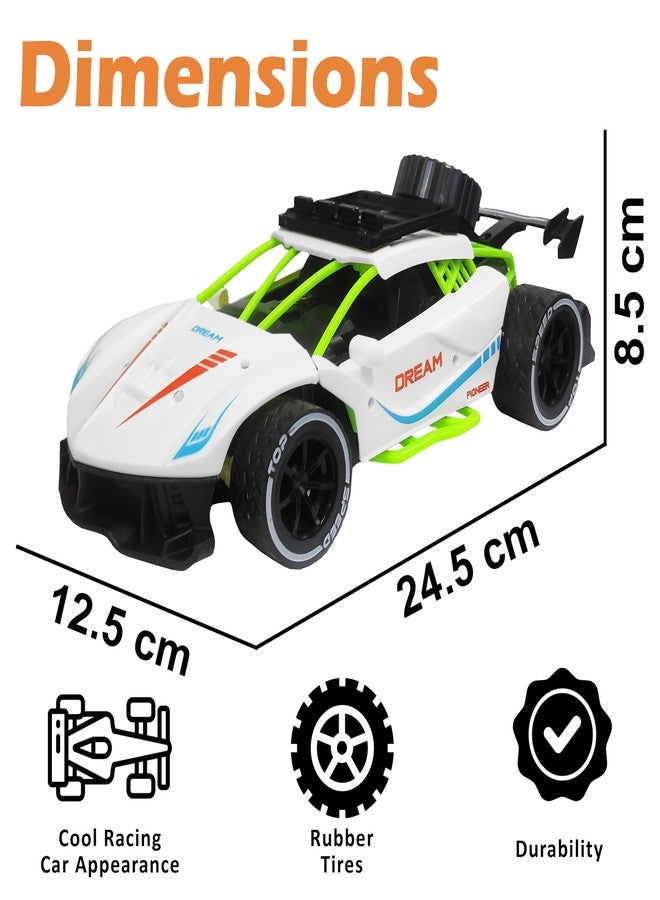 VGRASSP Rechargeable Racing Car Toy for Kids with 2.4 GHz Long Range Remote Control - 1:16 Scale Joystick RC Sports Vehicle (White) - Image 3